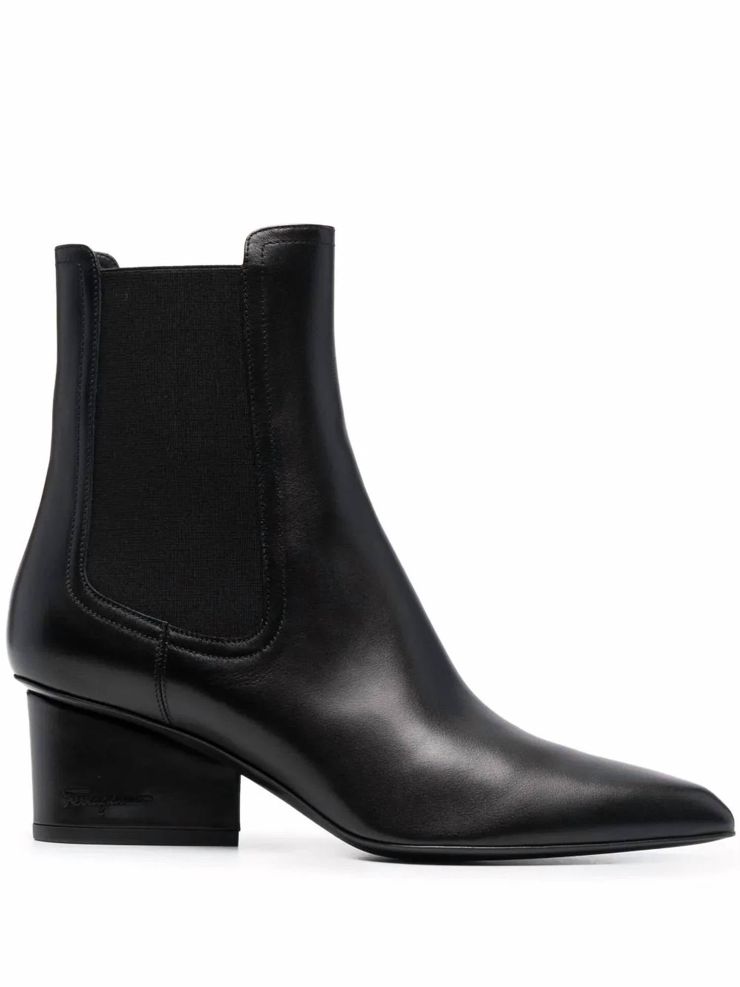 Salvatore Ferragamo - Women's Logo-embossed Heel Chelsea Boots
