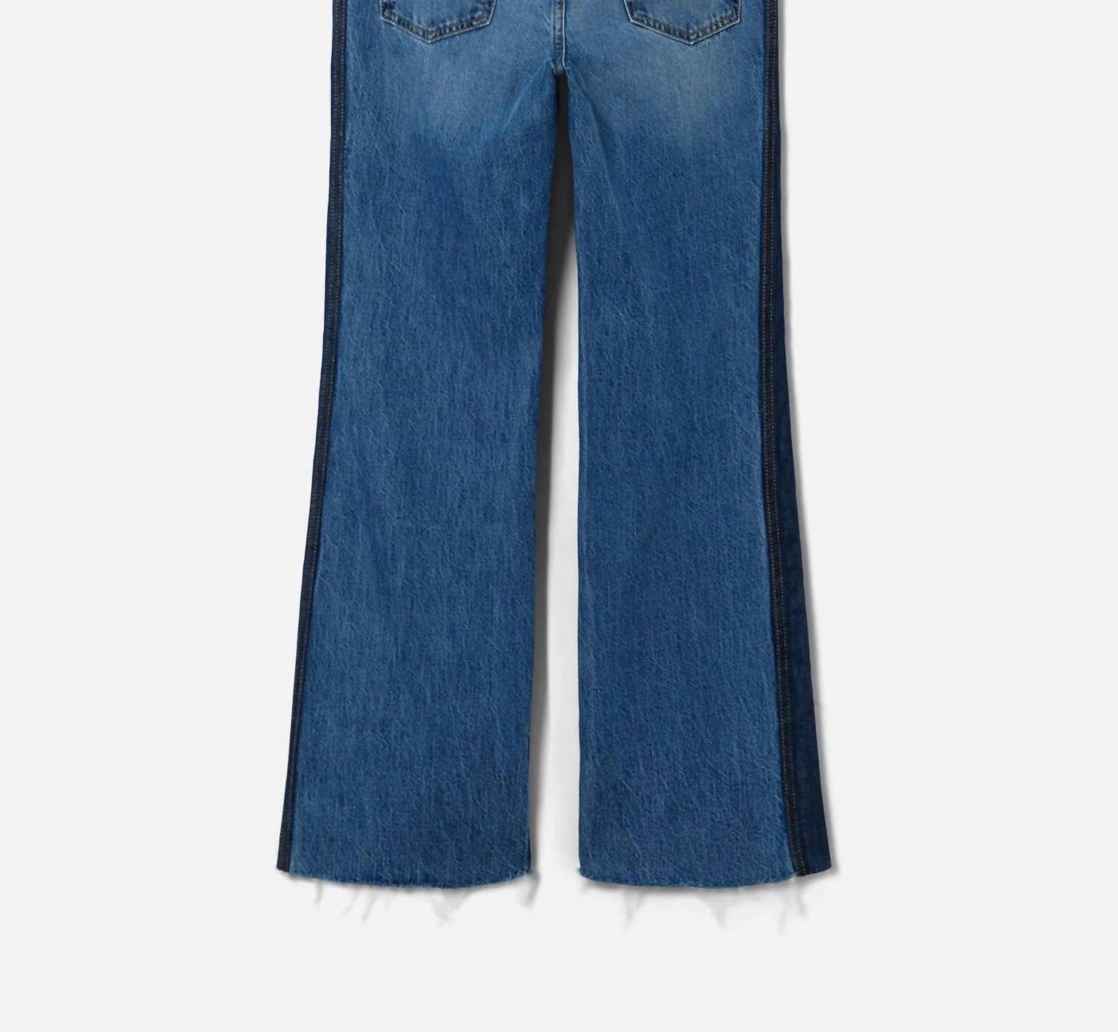 RE/DONE Women's Californian Mid 70’s Jeans in shadow denim - women's jeans - detail view