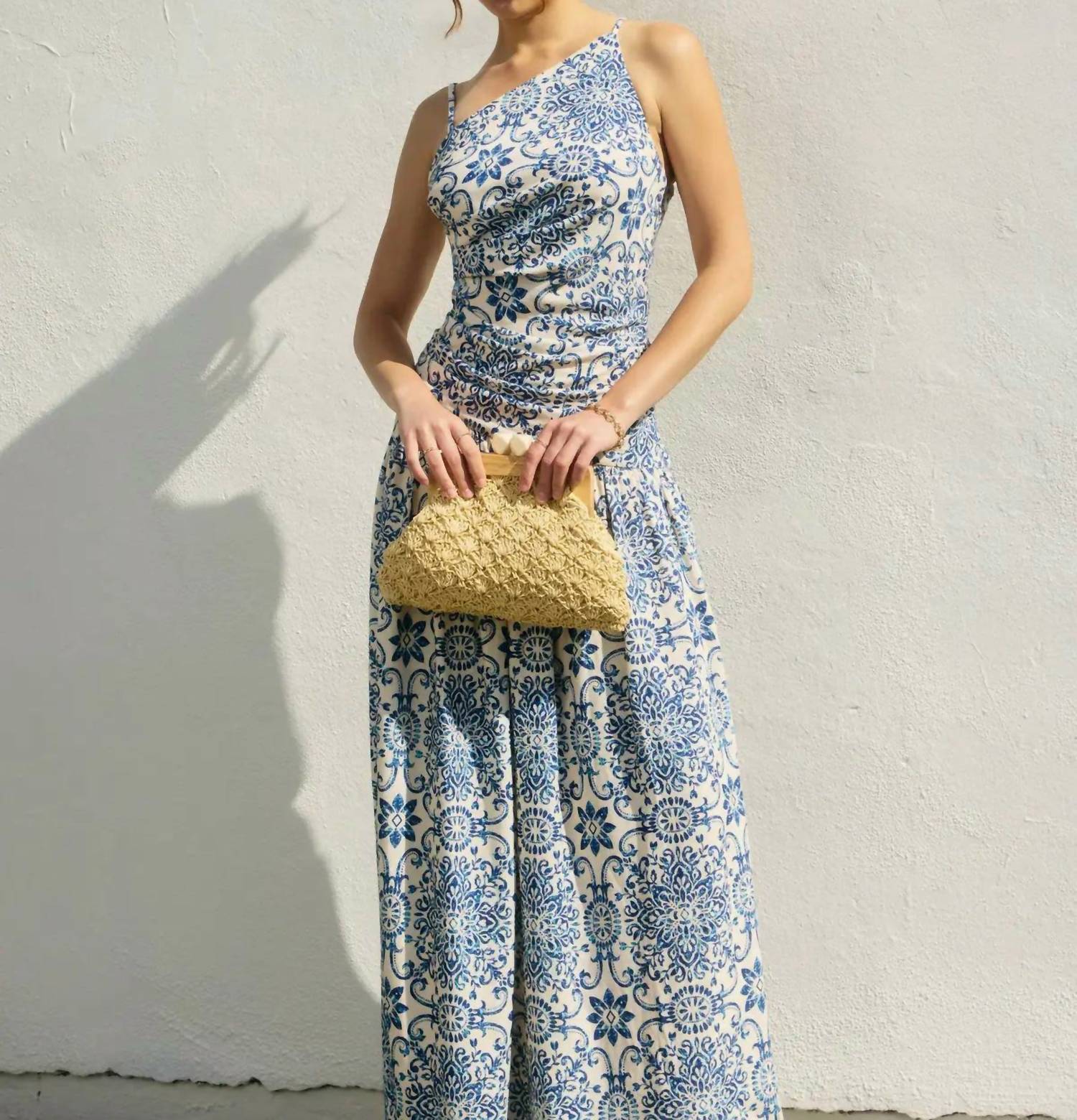 Dress Forum - Summer Capri Drop Waist Ruched Maxi Dress