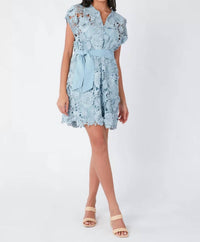 Abbey Glass - 3d Lace Mini Dress