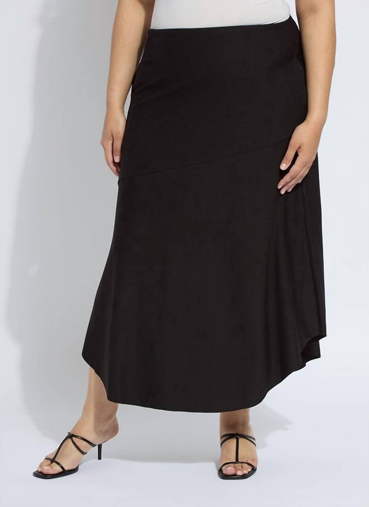 Lysse - Drapey Ponte A-line Midi Skirt - Plus
