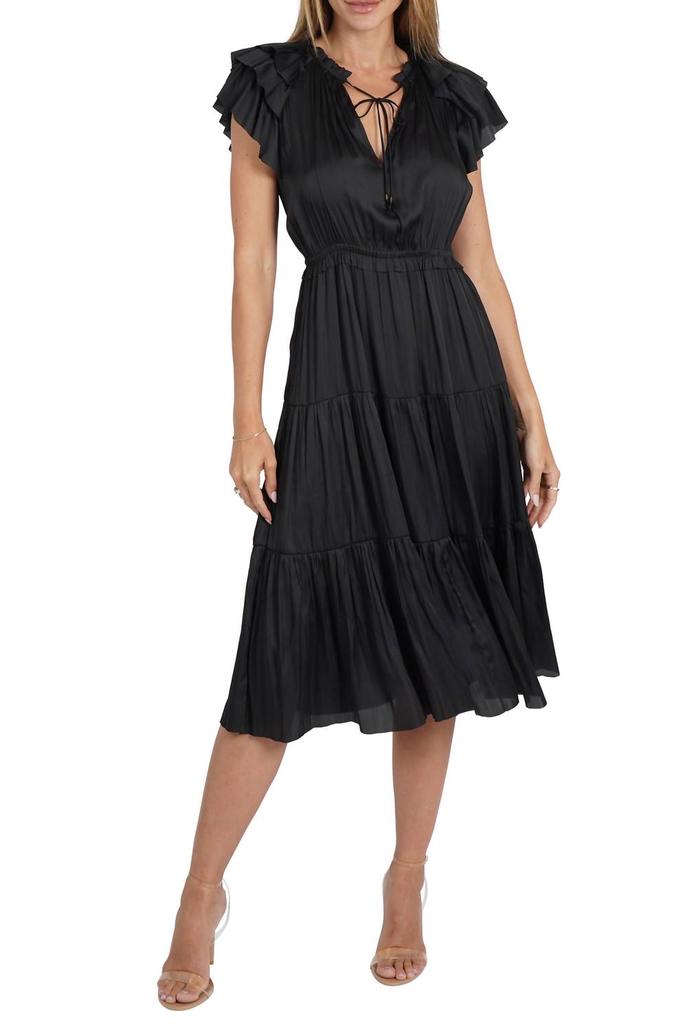 Love Token - Pamela Ruffle Trim Midi Dress