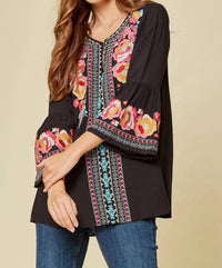 Andree By Unit - Penelope Embroidered Bell Sleeve Top