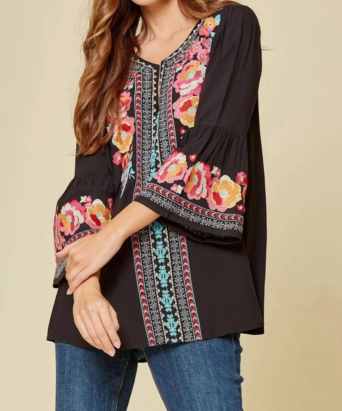 Andree By Unit - Penelope Embroidered Bell Sleeve Top