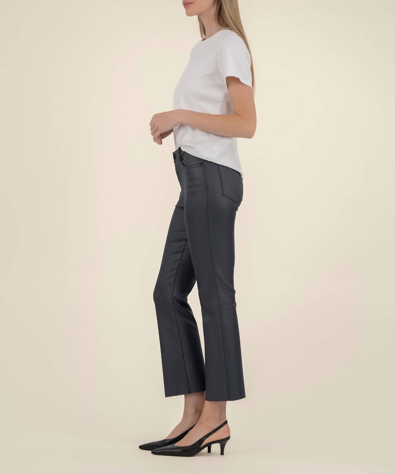 Kut From The Kloth - Kelsey Coated High Rise Ankle Flare Pants
