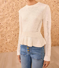 Ulla Johnson - Aurelie Long Sleeve Peplum Pullover