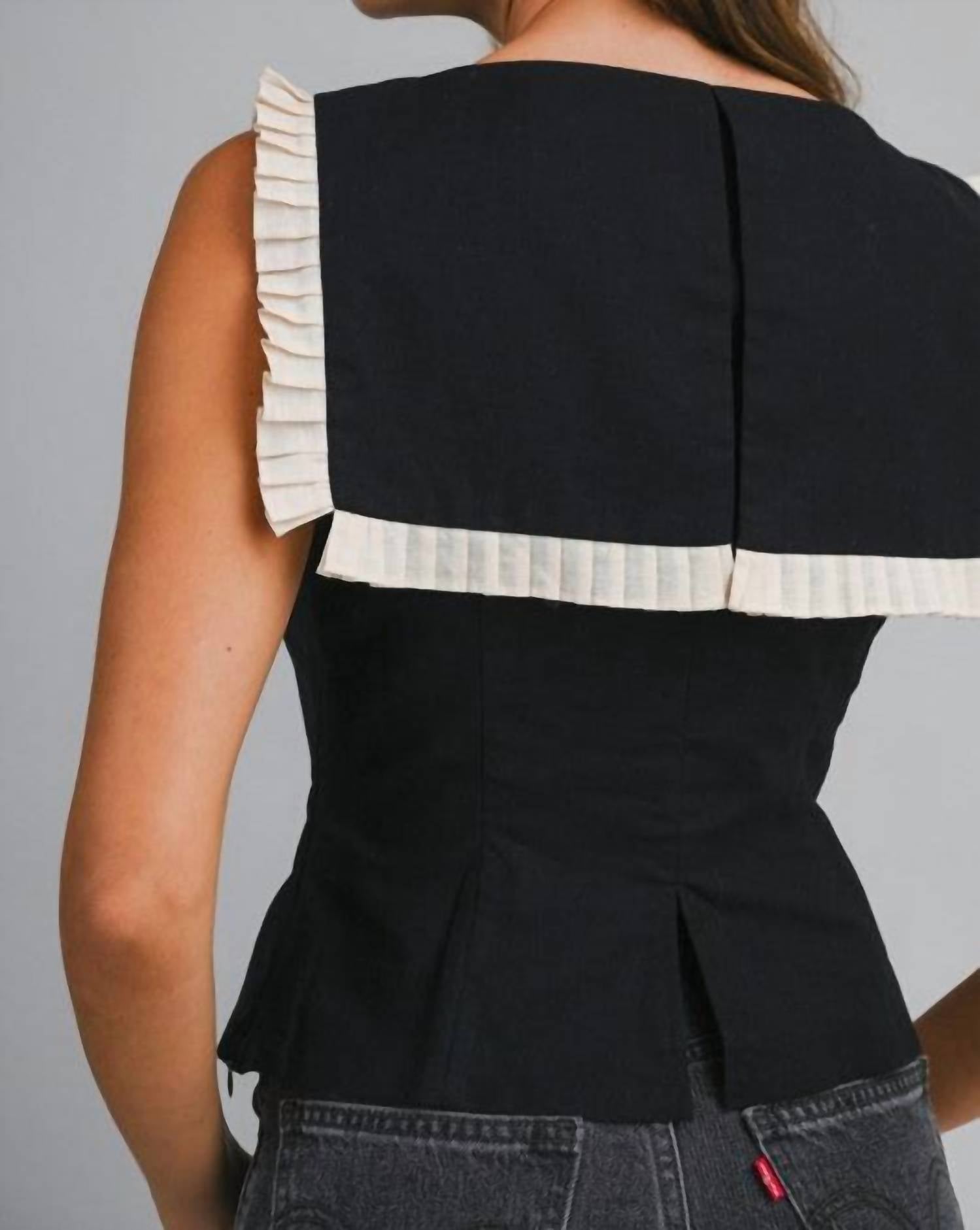 MABLE Daleyza Top in black - women's blouse - view 4