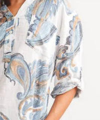 Papillon - Paisley Printed Henley Top