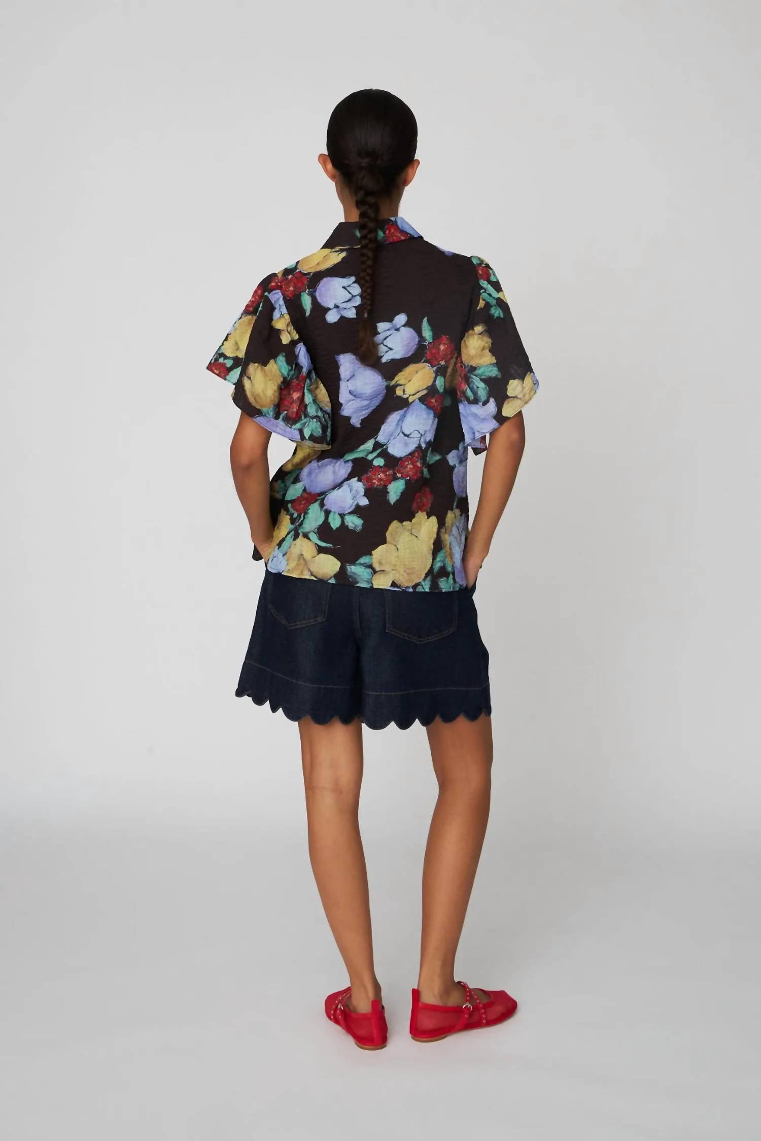 Stella Nova - Flowered Button-down Shirt