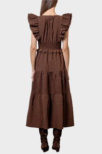 Moon River - Flutter Sleeve V-neck Midi Dress
