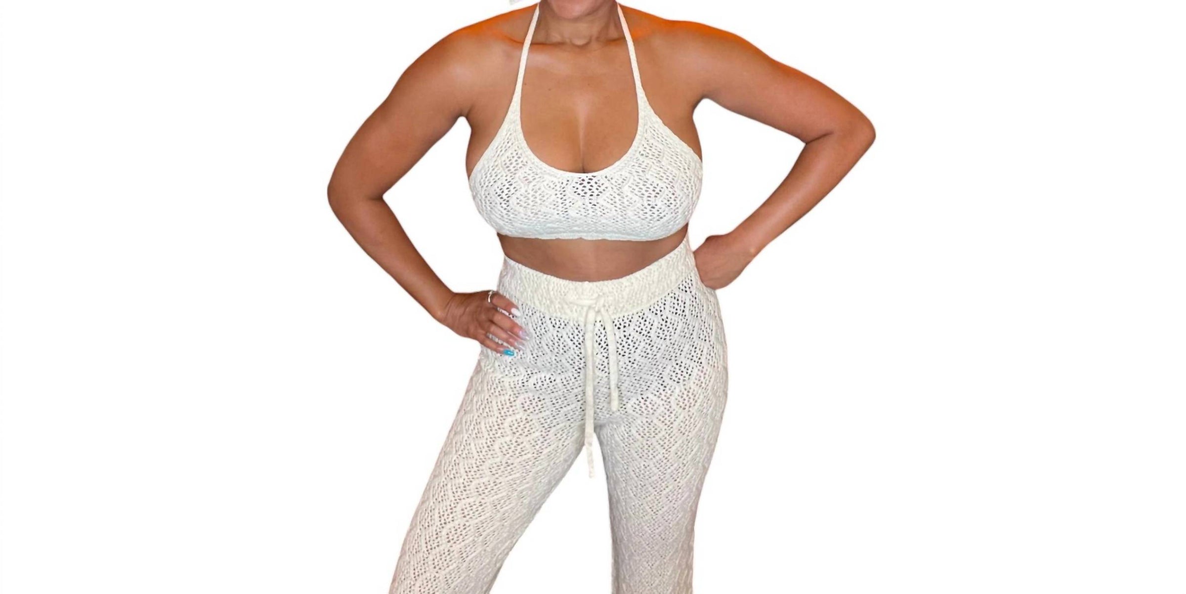 Cqbycq - Halter Crochet Two Piece Set