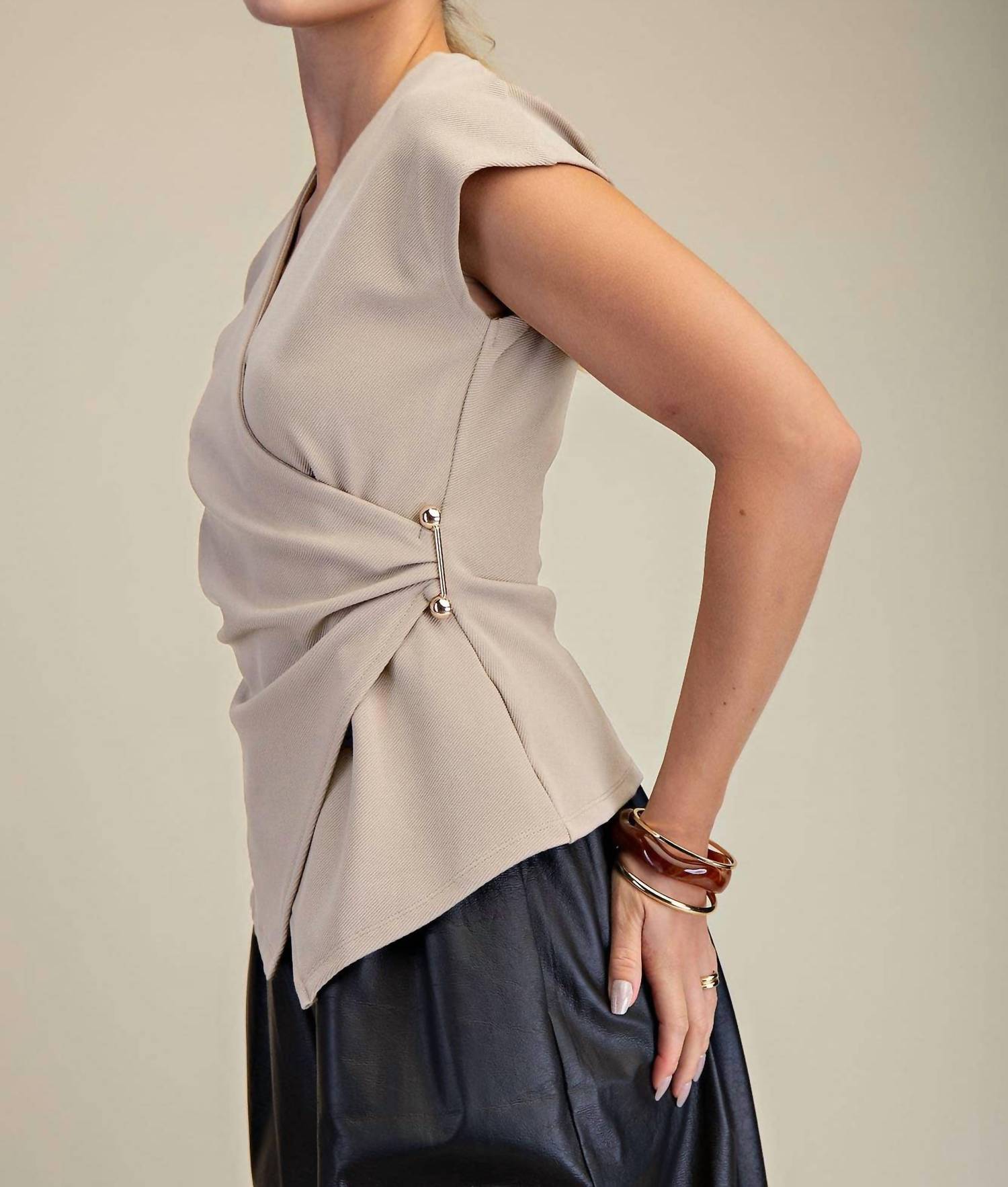 Glam - Surplice V-neck Top