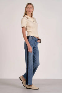 Elan - Ribbed Collared Short Sleeve Sweater