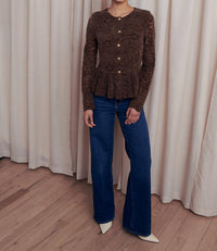 SAYLOR Alva Lace Blouse in sepia - women's blouse - alternate view