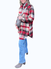Adora - Long Sleeve Check Shirt Jacket - Plus