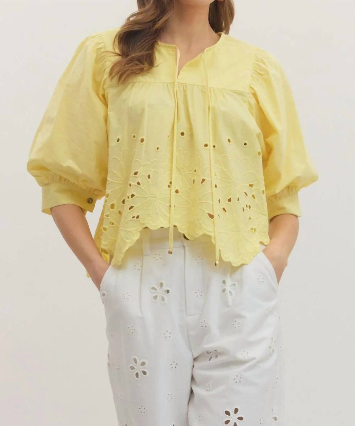 Entro - Starr Eyelet Top