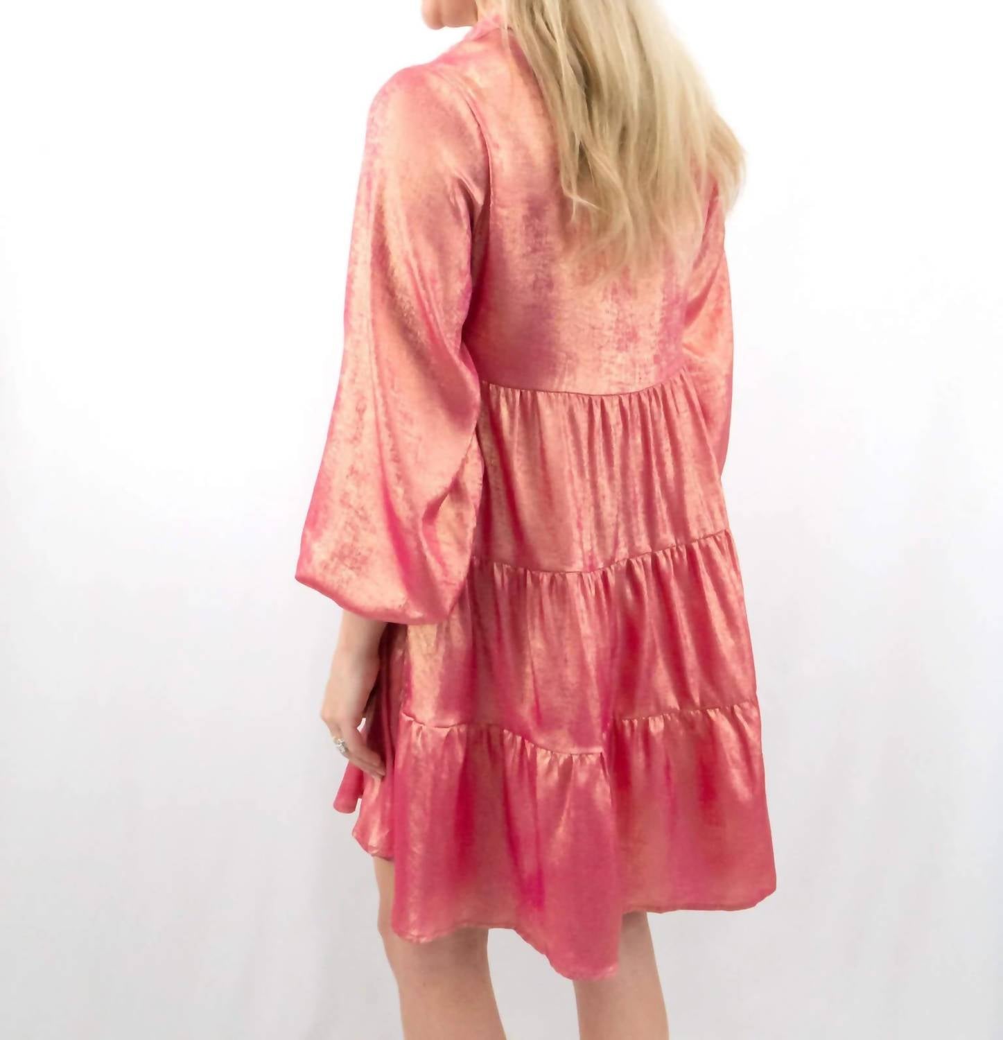 Jodifl - Metallic Button Up Shirt Dress