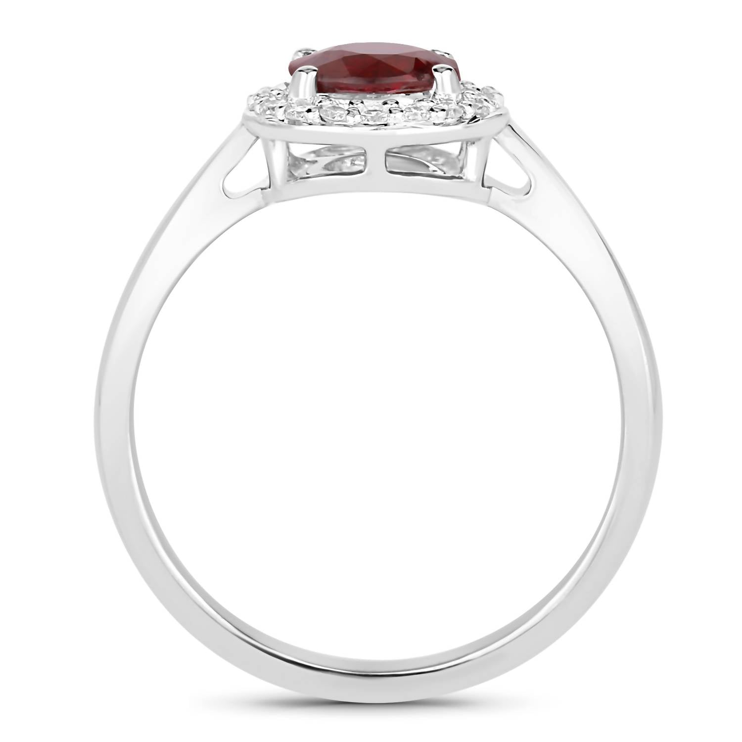 Diana M Jewels - Women's Round Natural Ruby Fashion Ring (1.12 Ct) - Petite