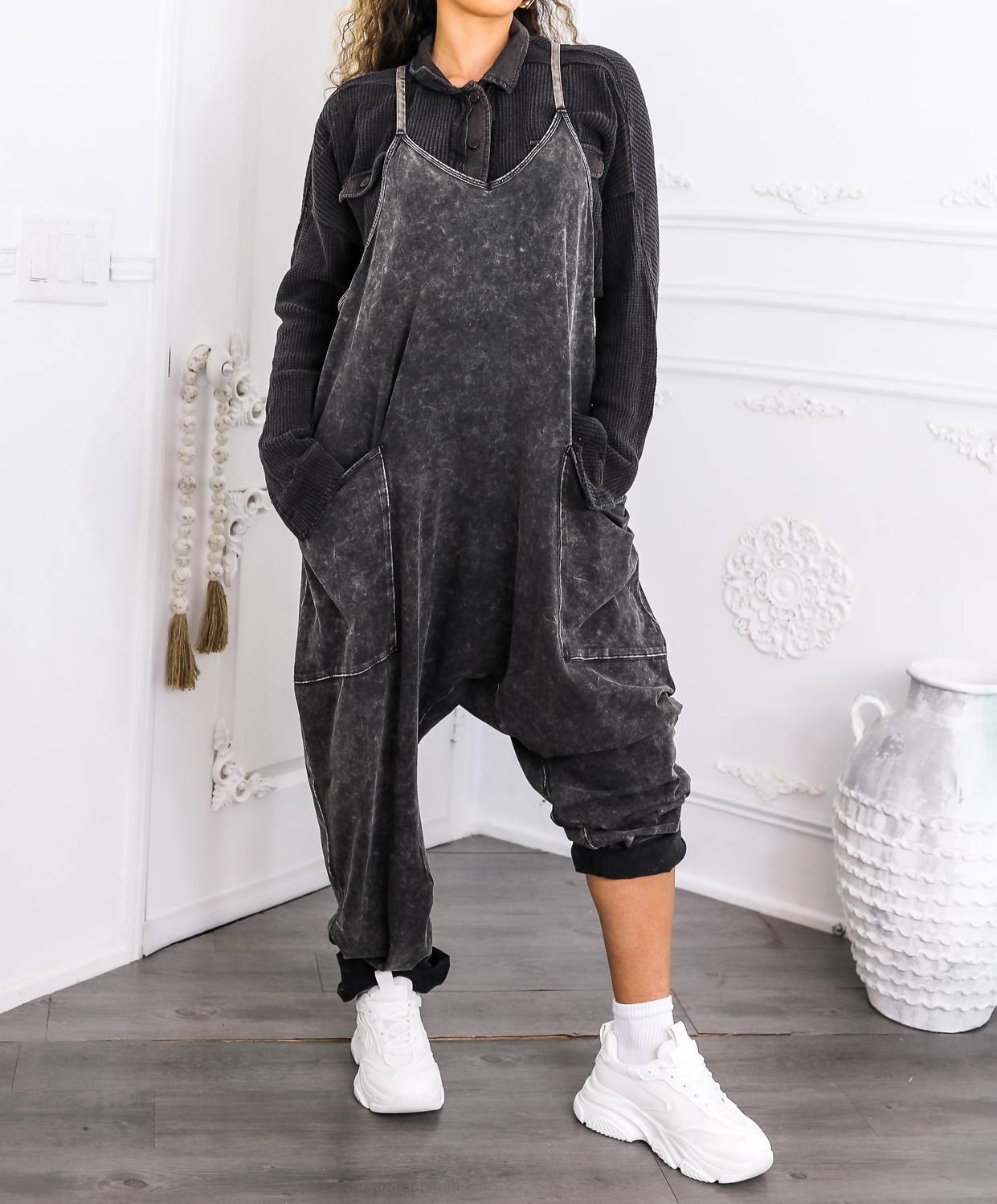 Surelymine - Relaxed Fit Pocket Overalls