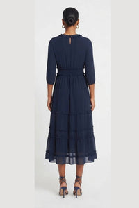 Nicole Miller - Smocked Waist Tiered Maxi Dress