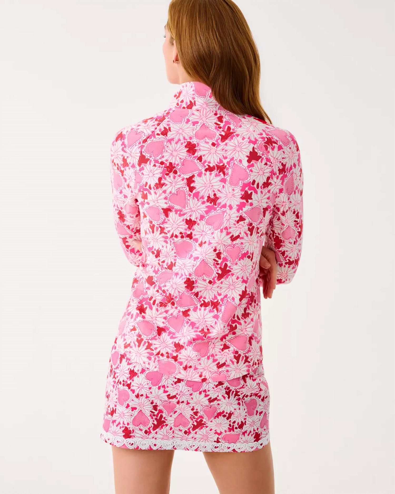 Lilly Pulitzer Upf 50+ Skipper Popover Top in coconut dear heart 1 - women's top - detail view