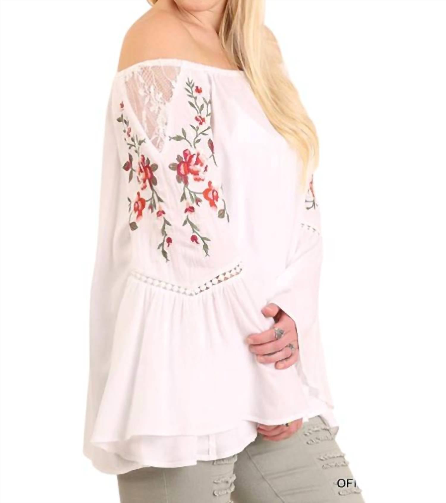 Umgee - Embroidered Bell Sleeve Tunic