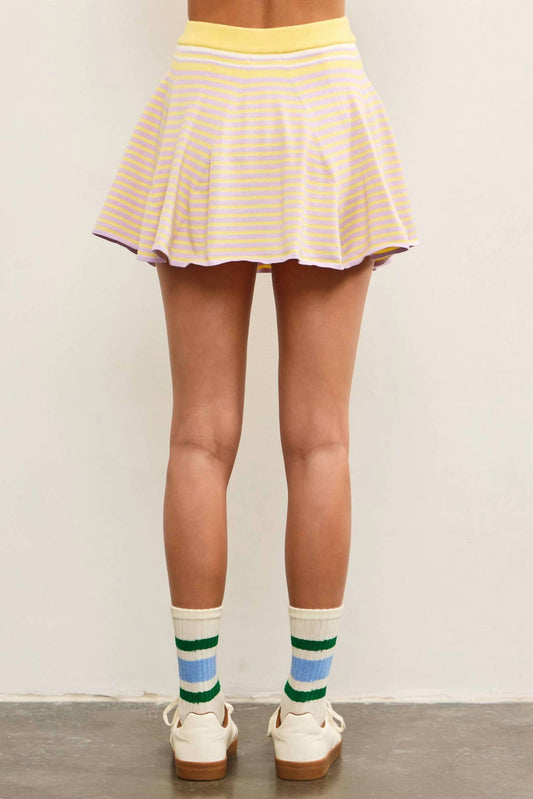 Mustard Seed - Emily Striped Flare Sweater Skort