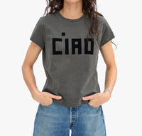 Clare V. - Classic Flocked Block Ciao Tee