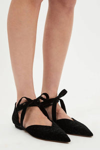 Ulla Johnson Women's Corinna Eyelet Flat in noir - women's flats - detail view