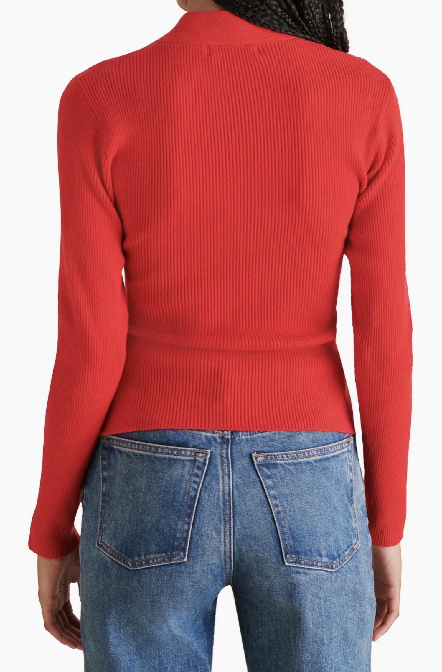 STEVE MADDEN Francesco Sweater in red 1 - women's sweater - detail view