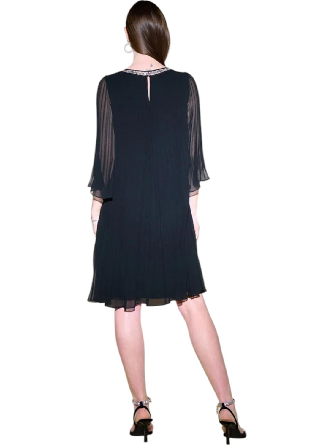 Joseph Ribkoff - Pleated Chiffon Trapeze Dress