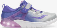 SAUCONY Junior Toddler's Flash Grow Sneakers in purple silver - kids' sneaker - alternate view