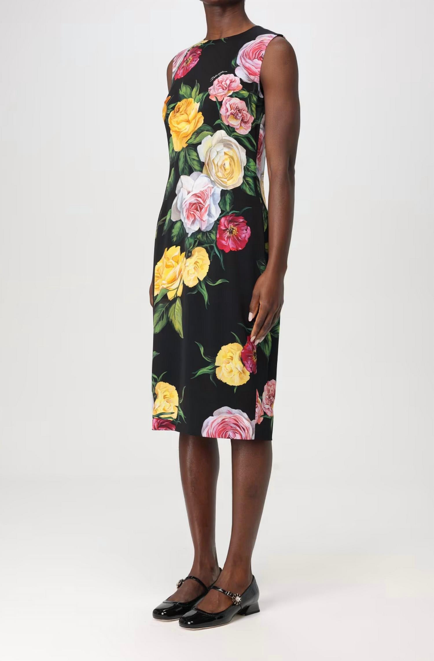 Dolce & Gabbana - Charmeuse calf-length sheath dress
