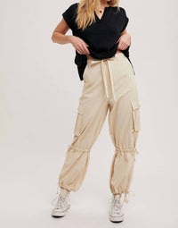 Bluivy - High-rise Drawstring Cargo Pants