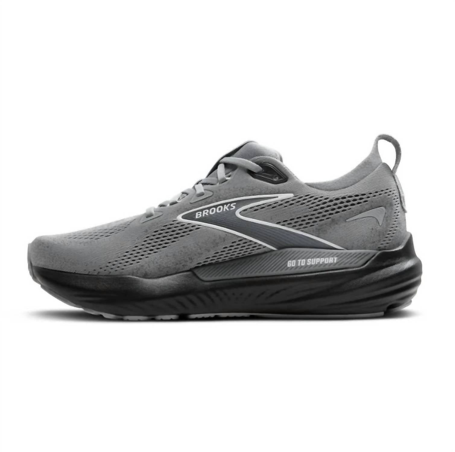 BROOKS Men's Glycerin Gts 22 Shoes in gray ebony bluewash - men's shoe - alternate view