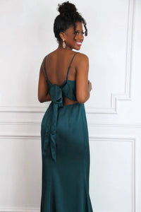 Maniju - Alice Satin Bow Back Maxi Dress