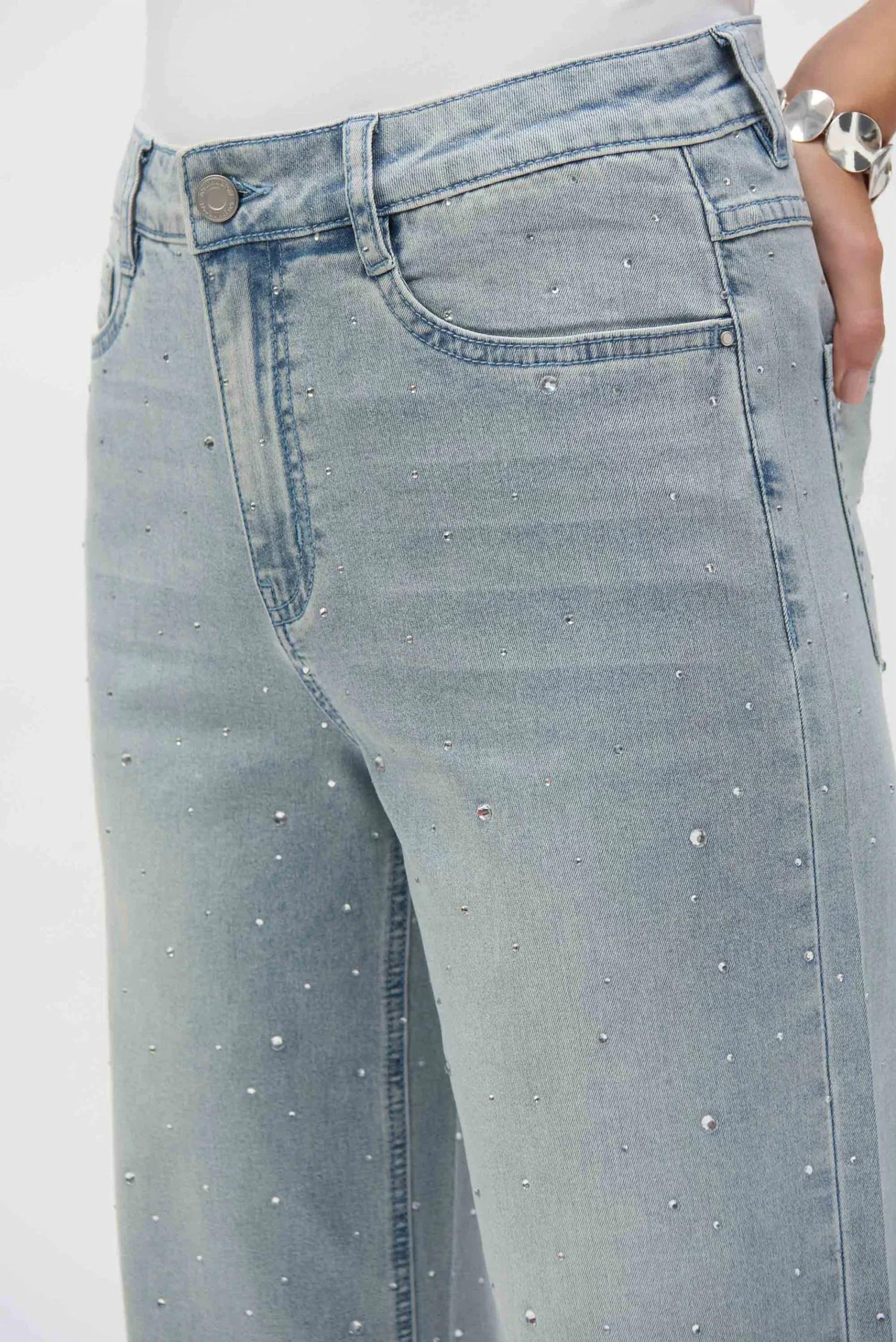 Joseph Ribkoff - Classic Embellished Wide Leg Jeans