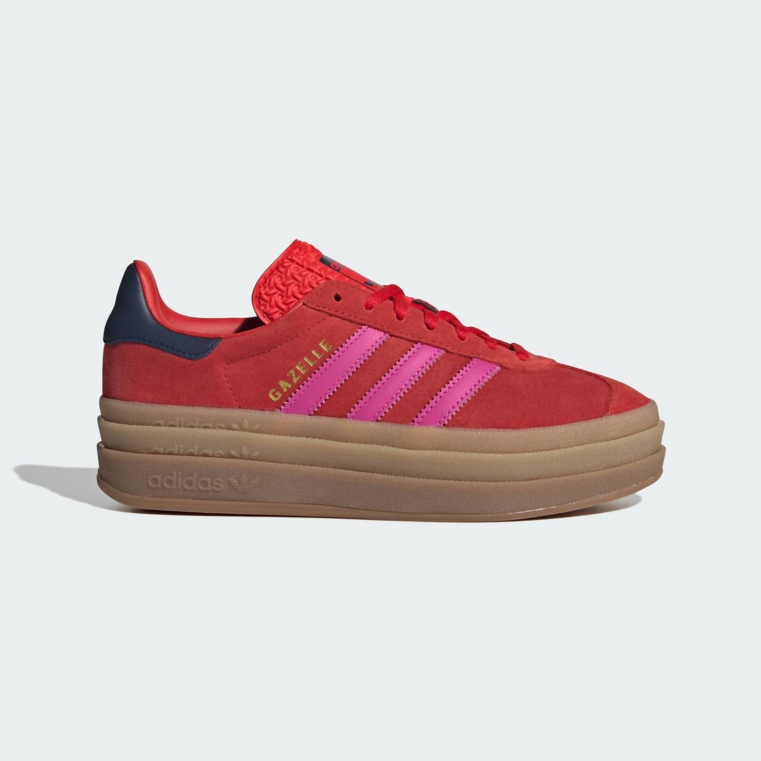 adidas Women's Gazelle Bold Sneakers in red semi lucid fuchsia night indigo - women's sneaker