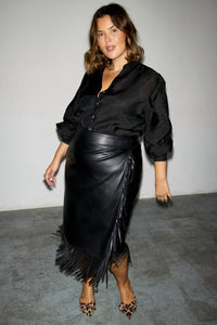 Never Fully Dressed - Vegan Leather Fringe Jaspre Skirt