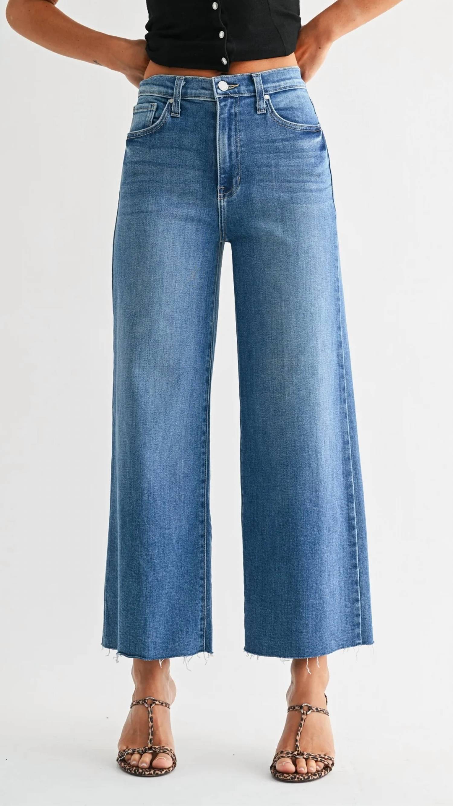 Just Black Denim - High Rise Scissor Cut Wide Leg Jeans