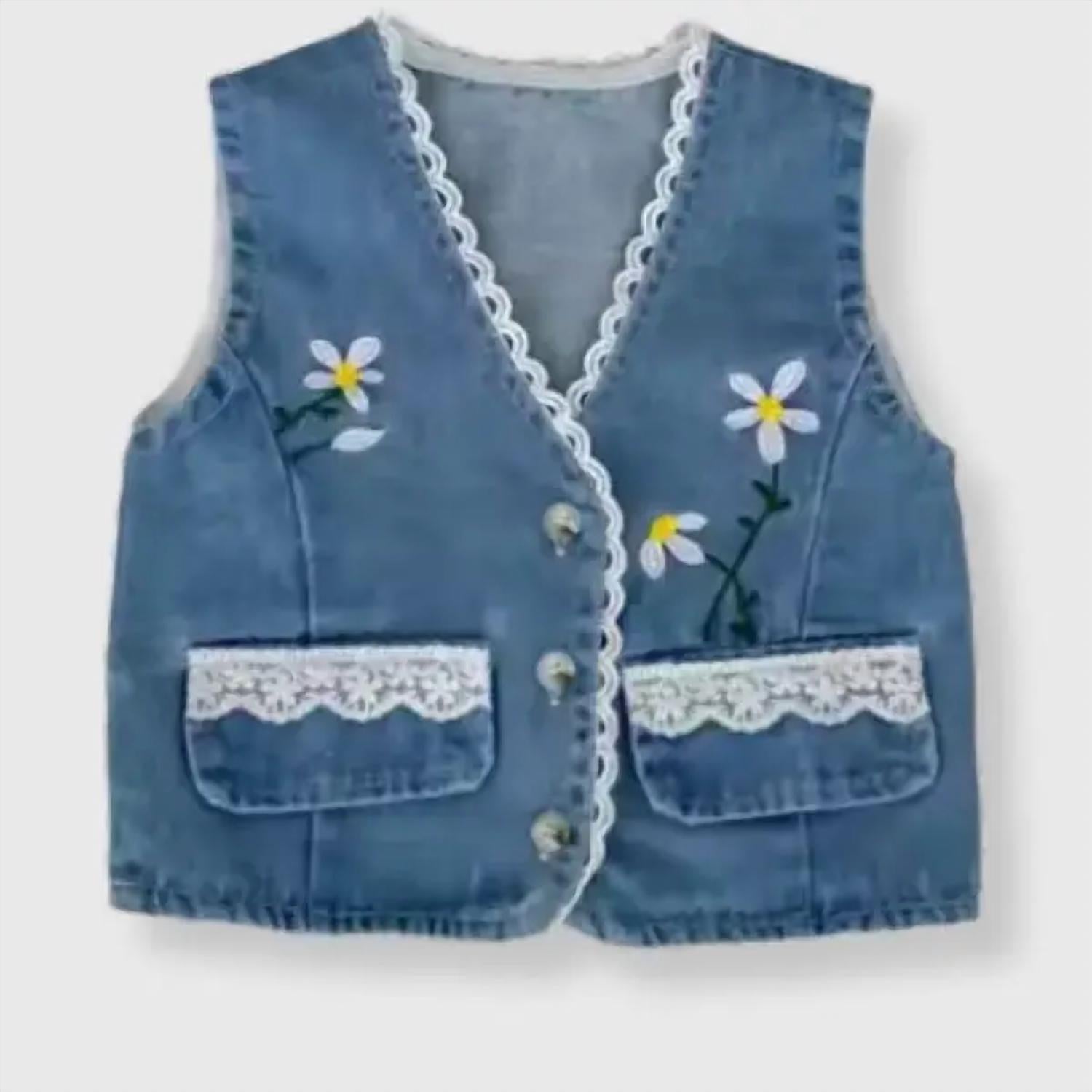 Bleu & Co. - Kids' Flower Child Embroidered Vest