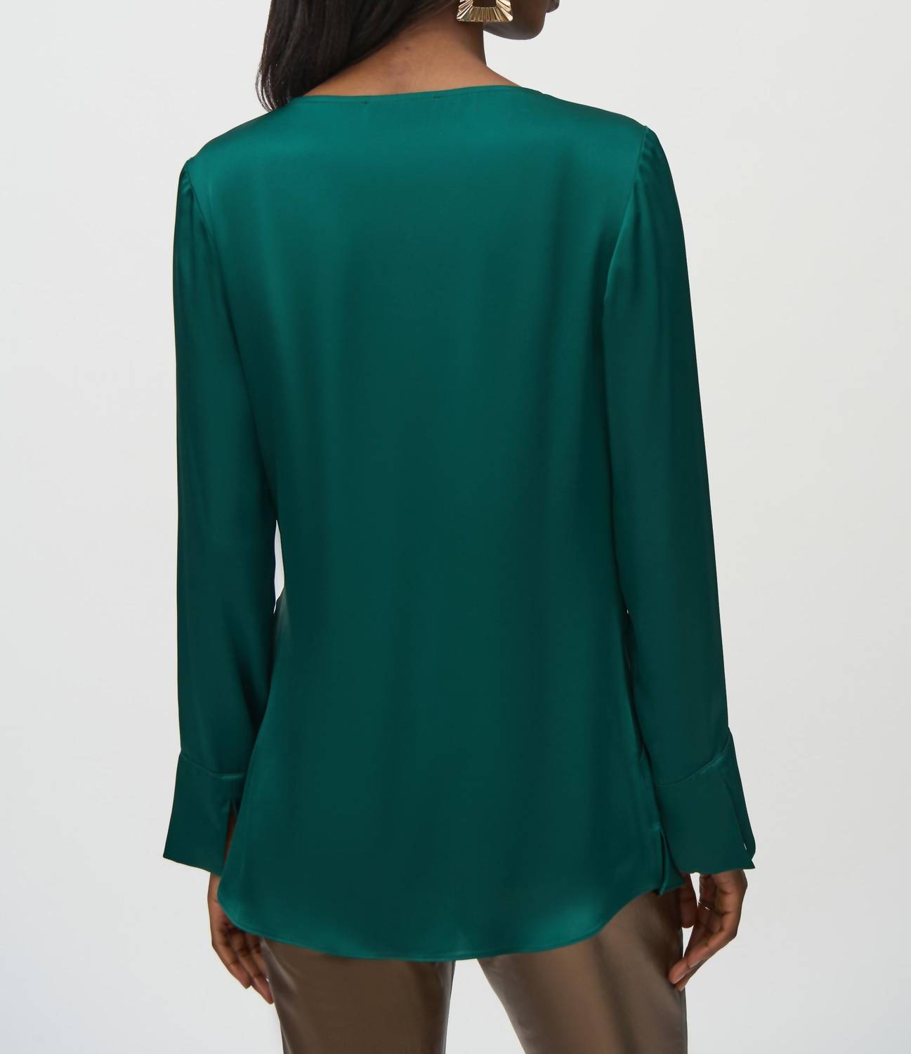 Joseph Ribkoff - Knotted Tie Front V Neck Top