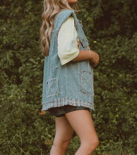 Pol - Cool it Patchwork Denim Vest
