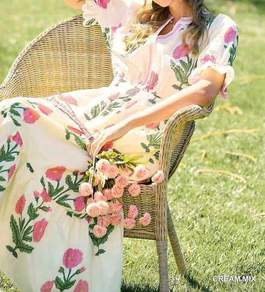 Umgee - Floral Smocked Waist Tiered Midi Dress