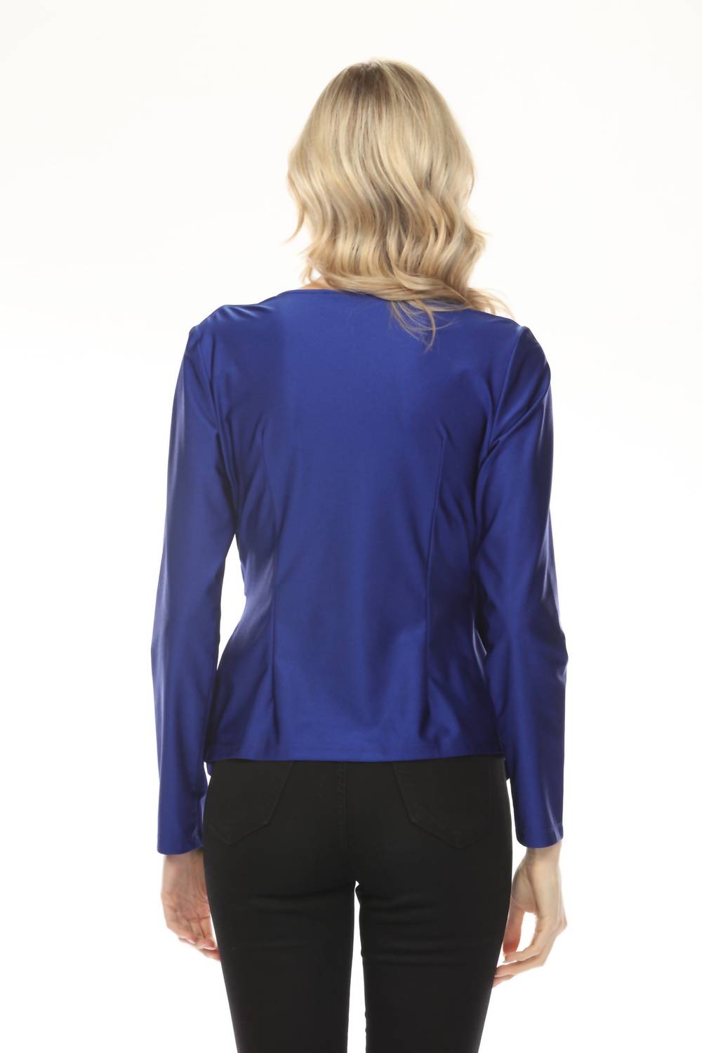 Joseph Ribkoff - Faux Wrap Fitted Satin Top