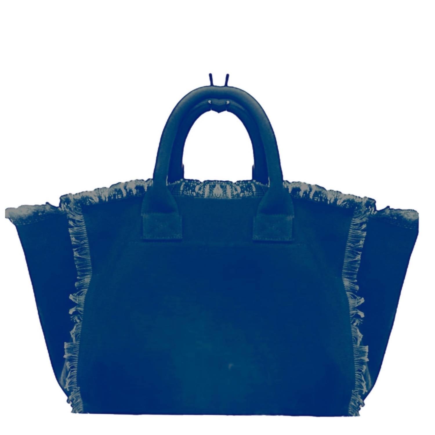 Hipchik - Women's Giraffe Crystal Fringe Canvas Tote Bag