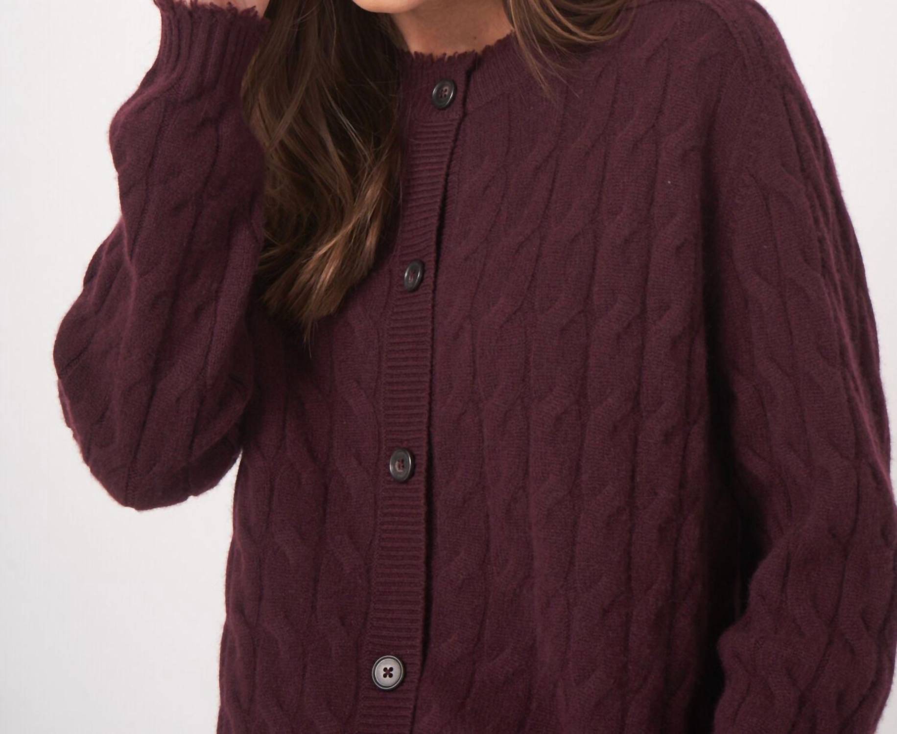 Repeat Cashmere - Organic Cashmere Cable Knit With Fringes Cardigan