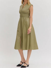 Entro - Urban Edge Vegan Leather Zip Dress