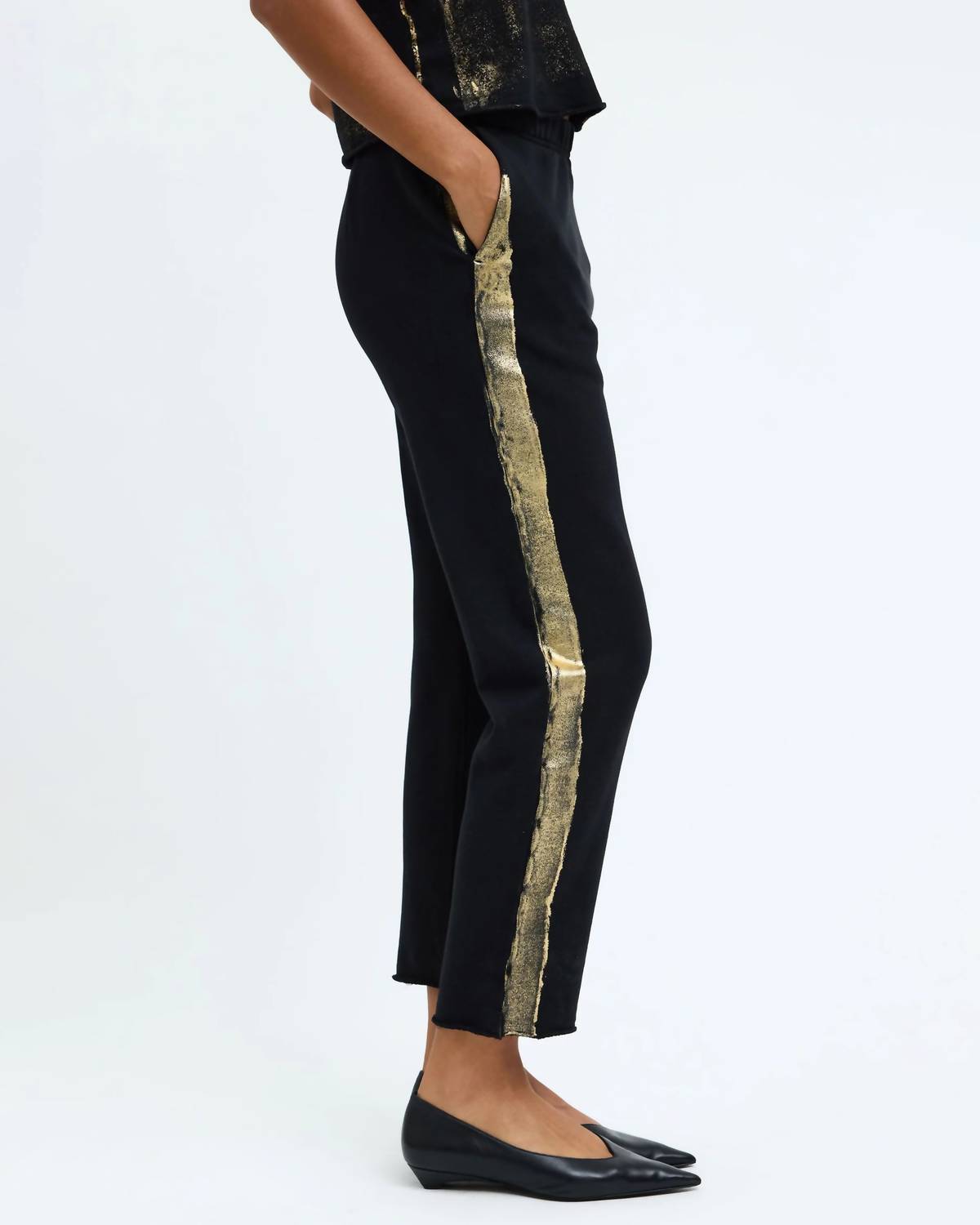 Raquel Allegra - Gold Stripe Tira Sweatpant