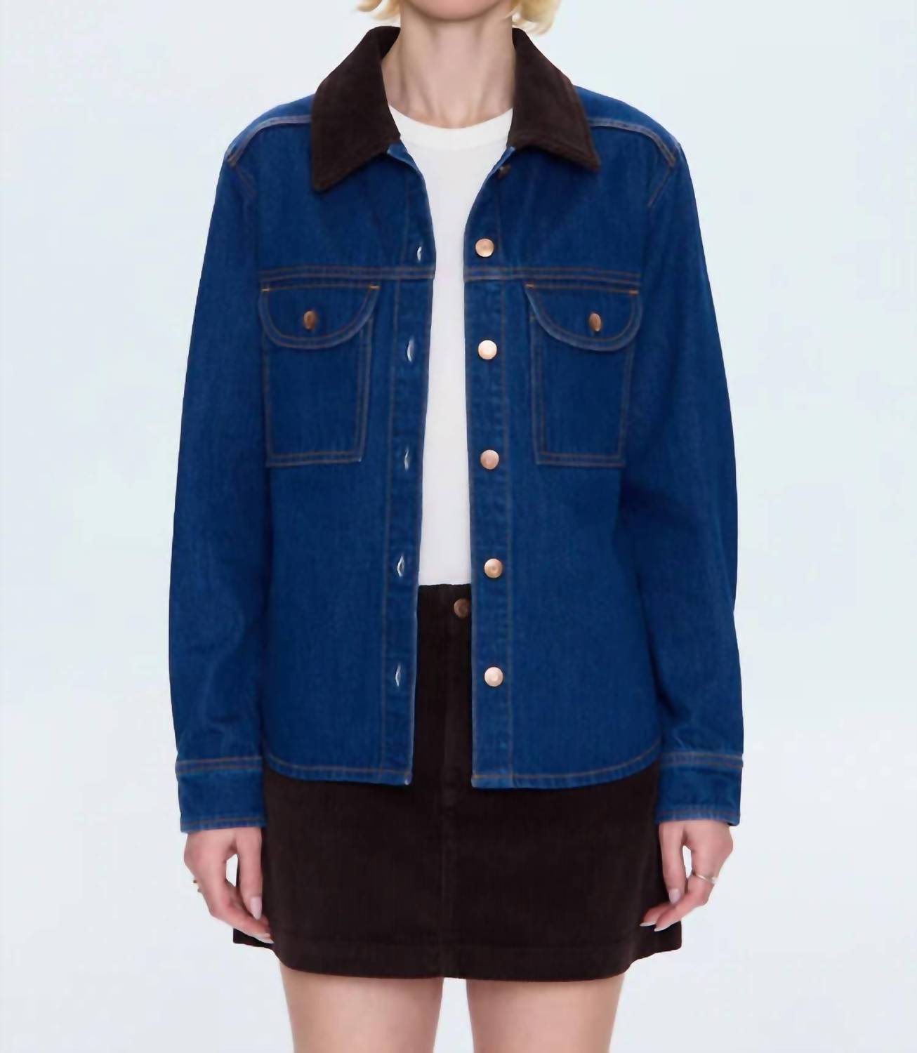 PISTOLA Devon Denim Shacket in infinity - women's jacket